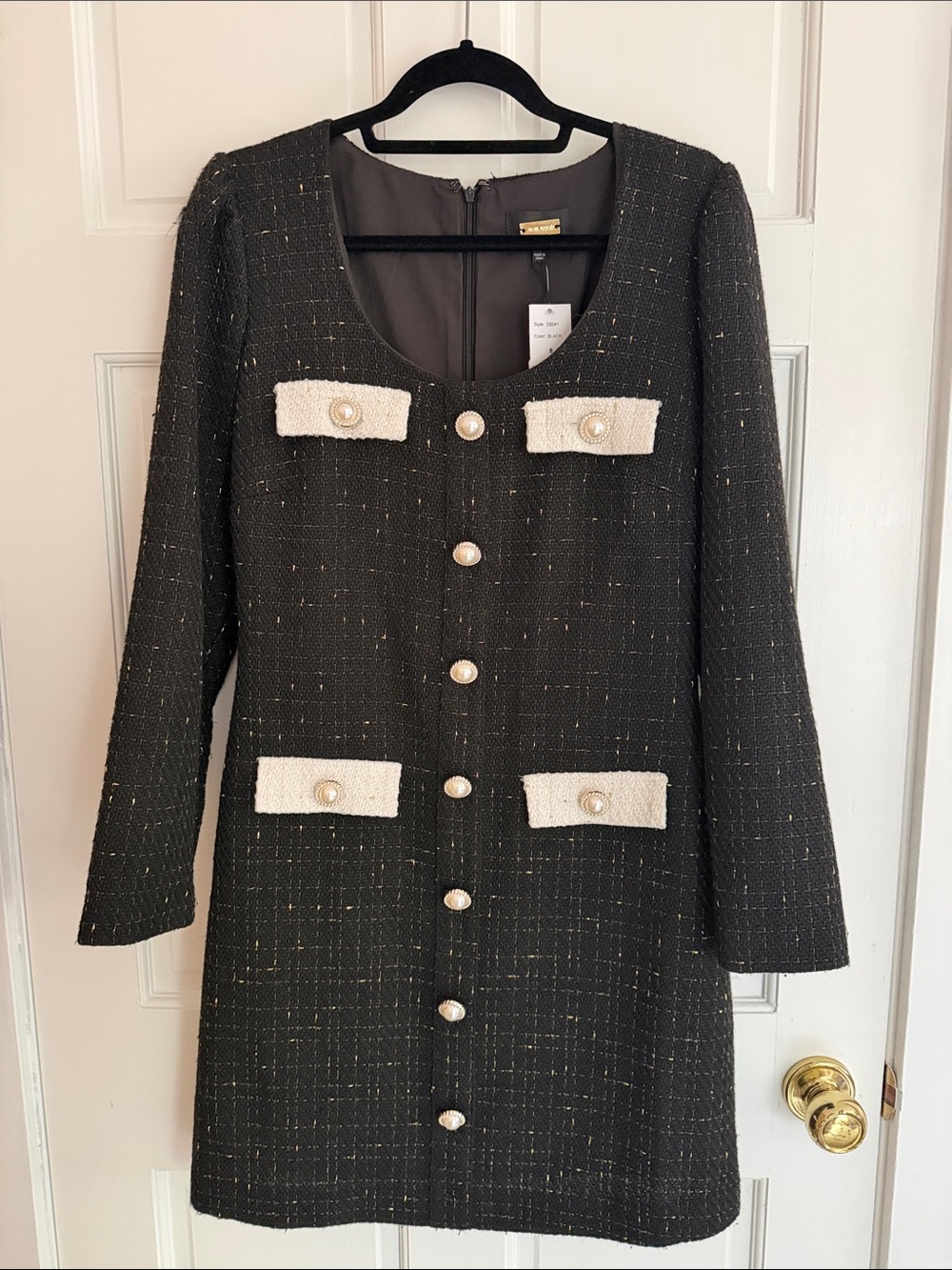 NWT Alexia Admor Black Tweed Dress size 8